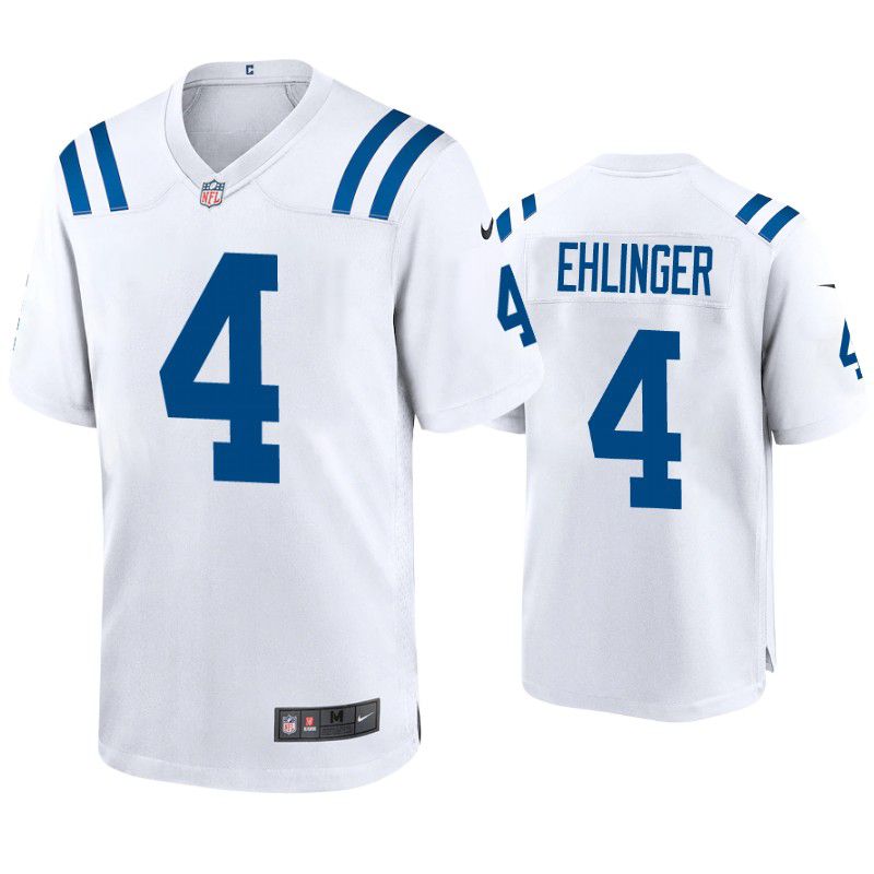 Men Indianapolis Colts #4 Sam Ehlinger Nike White Game NFL Jersey